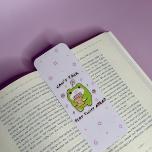 Frog Bookmark, Plot Twist Ahead, Double Sided Reader Gift, Photo Paper Glossy Finish