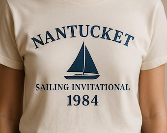 Camiseta vintage de vela de Nantucket: camiseta de regata Coastal Preppy