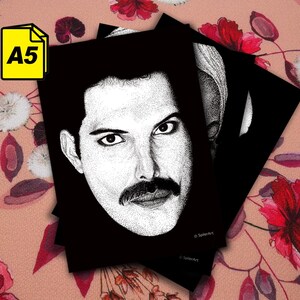 Lot de 3 cartes A5 (2 volets) + 3 enveloppes - "Portraits en pointillisme"