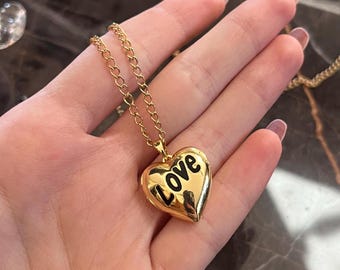 Gold Heart Locket Necklace: Romantic Photo Keepsake