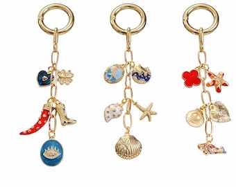 Custom Charm Keychain, Handmade Handbag Charm, Personalized Key Ring