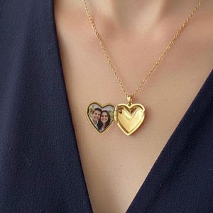 Gold Heart Locket Necklace: Romantic Photo Keepsake
