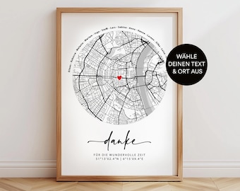 Abschied Kollegin Kollegen – Team, Lieblingskollegin, Abschiedsgeschenk, Rente, Jobwechsel Danke Poster, Erinnerungsbild Koordinaten