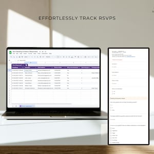 Google Form RSVP questionnaire and Excel sheet with guest responses for seamless wedding RSVP tracking.