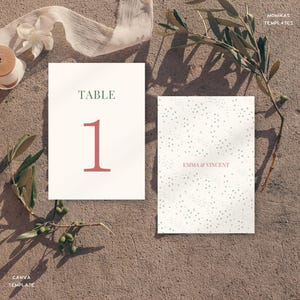 DIY Wedding Table Numbers - Editable Canva Template for Stylish Reception Decor