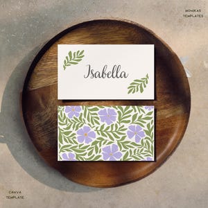 Plantillas de tarjetas de lugar planas inspiradas en Matisse / Tarjetas de nombre de boda editables en Canva / Diseño floral y abstracto moderno