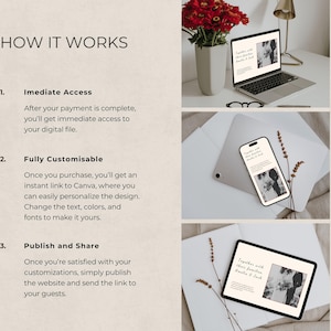 Rustic elegance-themed wedding website with customizable pages