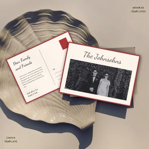 Modèle de carte postale de remerciement mariage rétro - modifiable et imprimable - carte de remerciement personnalisable - Canva Design