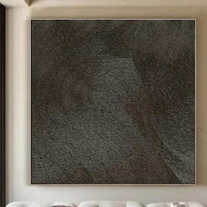 Große schwarze Wabi Sabi Wandmalerei 3D minimalistische strukturierte Malerei Abstrakte Malerei auf Leinwand Wandkunst für Wohnzimmer Dekor