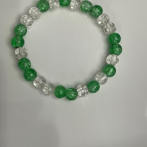 Bracelet féculent et durable en perles de verre vertes