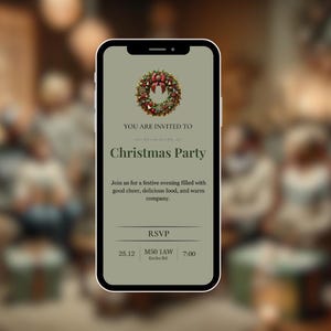 Digitale Weihnachtsfeier-Einladungsvorlage - Bearbeitbare Canva-Weihnachtseinladung für Familie, Freunde oder Bürofeiern - Digitaler Download