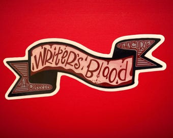 Writer’s Blood Ribbon Banner Sticker