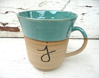 Personalized Mug, Initial Mug, Ceramic Mug; Stoneware Mug, Coffee Mug, Pottery Mug, Mug with Name, Personalized, Pottery, Clay Mug, Handmade