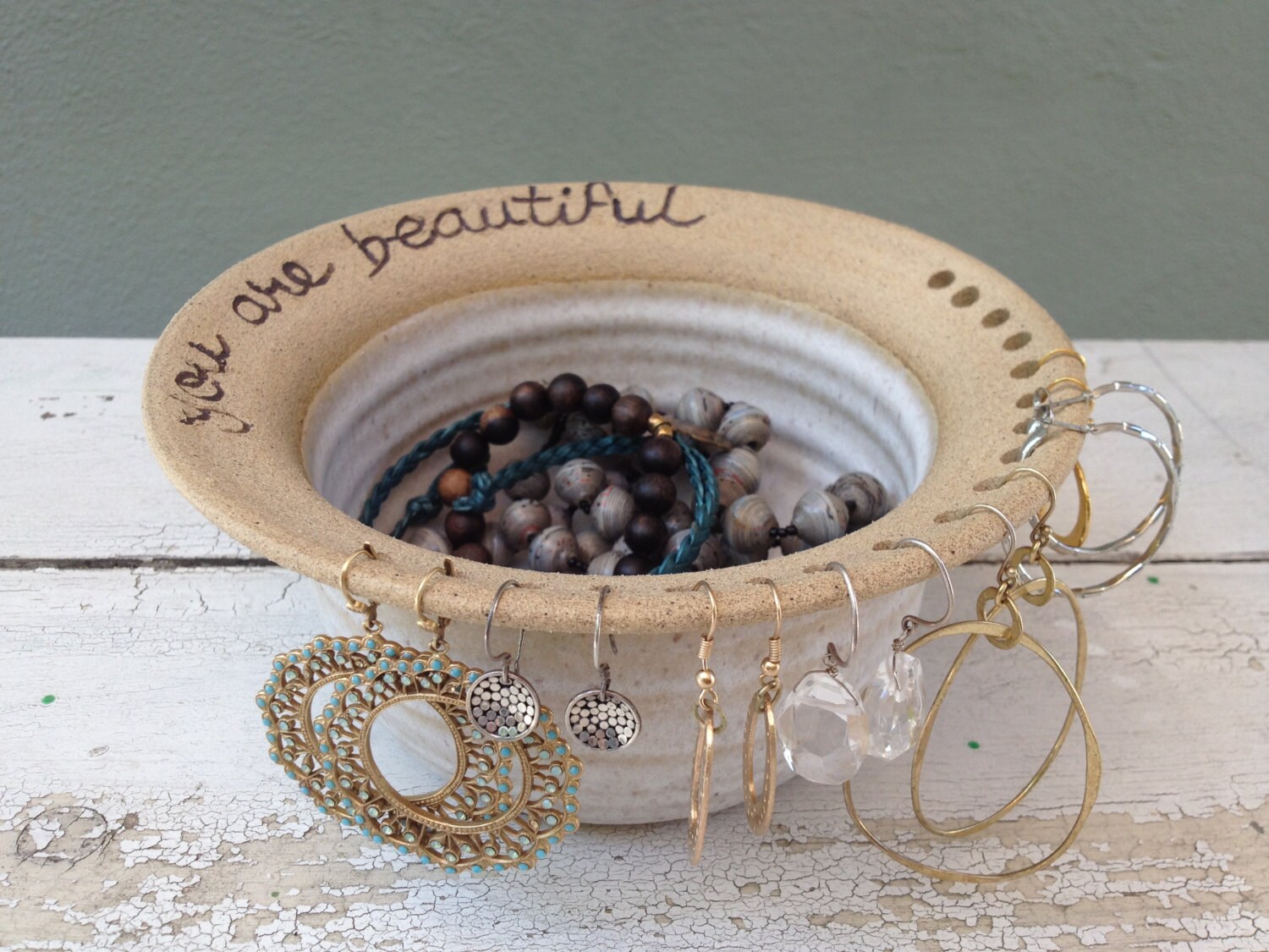 Jewelry Bowl Jewelry Organizer Ceramic Bowl Earring Holder Etsy