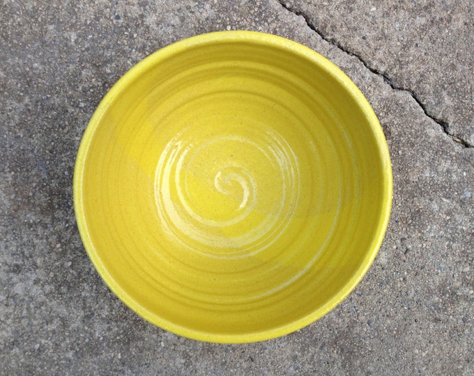 Yellow Ceramic Bowl Stoneware Bowl Yellow Pottery Bowl Etsy