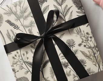 Floral Gift Wrap, Vintage Style Birthday Wrapping Paper