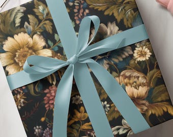 Elegant Floral Gift Wrapping Paper: Vintage Style, Eco-Friendly
