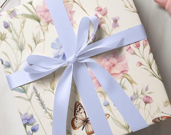 Vintage Botanical Wrapping Paper: Floral Gift Wrap, Eco-Friendly