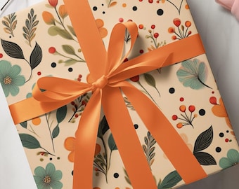 Geschenkpapier mit Blumenmuster | Umweltfreundliches Geschenkpapier für Geburtstage, Feiertage, besondere Anlässe, festliche Verpackungen und Scrapbooking