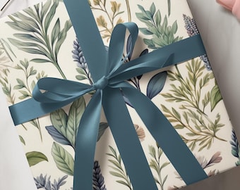 Elegant Floral Wrapping Paper: Botanical Print, Eco-Friendly Gift Wrap