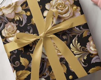 Elegant Floral Wrapping Paper Roll: Fine Art 90gsm Gift Wrap