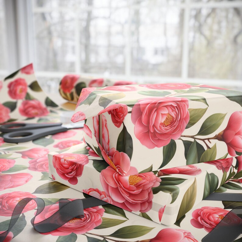 Floral Gift Wrap, Elegant Rose Wrapping Paper, 90gsm Art Paper image 5