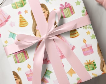 Princess Theme Gift Wrap - Fairytale Wrapping Papers, Birthday, Baby Shower, Celebration, Present, Craft Supply