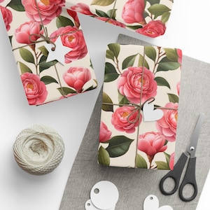Floral Gift Wrap, Elegant Rose Wrapping Paper, 90gsm Art Paper image 6