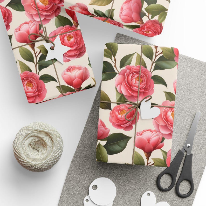 Floral Gift Wrap, Elegant Rose Wrapping Paper, 90gsm Art Paper image 6