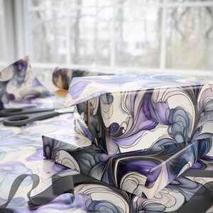 Elegant Abstract Wrapping Paper Roll: 90gsm Fine Art Paper