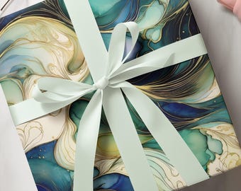 Marbled Gift Wrap | Elegant Fine Art Paper, Holiday Wrapping