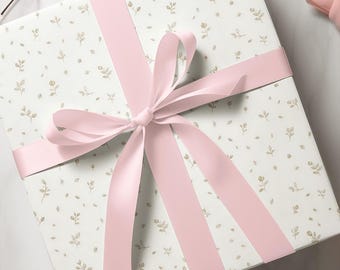 Beige Floral Wrapping Paper, 90 GSM Fine Art Gift Wrap