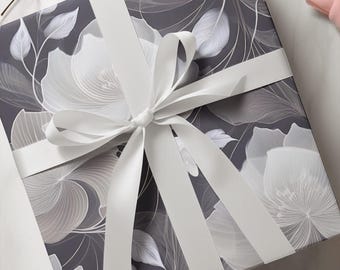 Elegant Floral Wrapping Paper - Gift Wrap, Party Decor, Wedding, Birthday, Holiday, Eco-Friendly