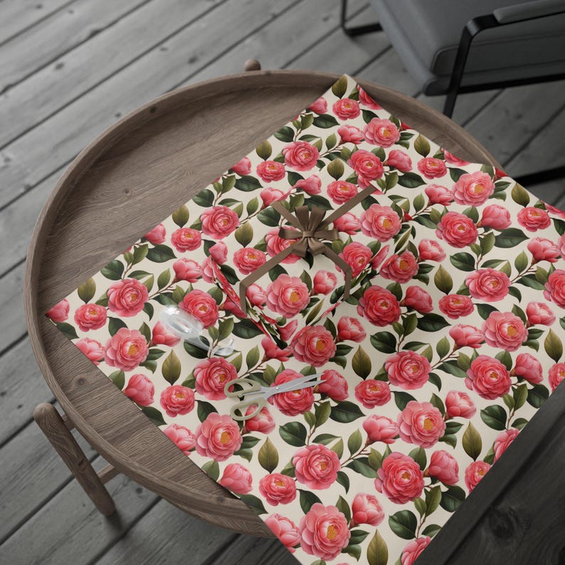 Floral Gift Wrap, Elegant Rose Wrapping Paper, 90gsm Art Paper image 8