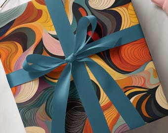 Colorful Abstract Art Wrapping Paper Roll - Gift Wrap for Birthdays, Holidays