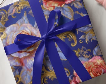 Elegant blommigt presentpapper: Romantisk presentinslagning, speciella tillfällen