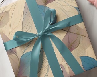 Elegantes Geschenkpapier mit botanischem Motiv: Umweltfreundliche Geschenkverpackung mit Blättermotiv