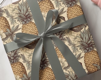 Tropical Pineapple Wrapping Paper: Eco-Friendly Gift Wrap