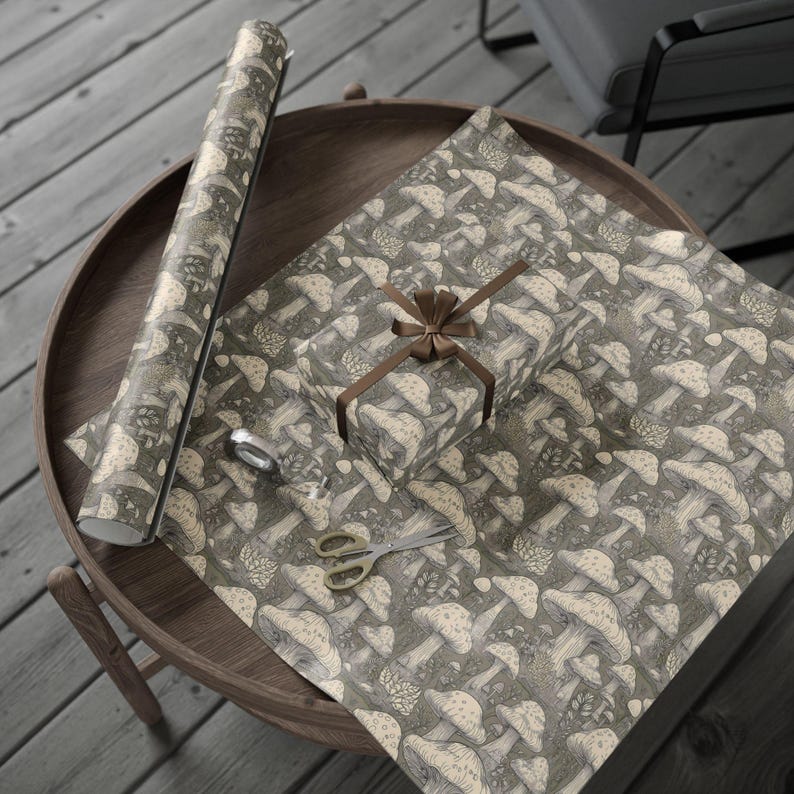 Mushroom Wrapping Paper, Vintage Style Gifts, Holiday Decor - Etsy UK