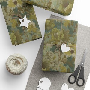 Papel de regalo floral: Papel de regalo de estilo vintage, papel artístico ecológico de 90 g/m². imagen 6