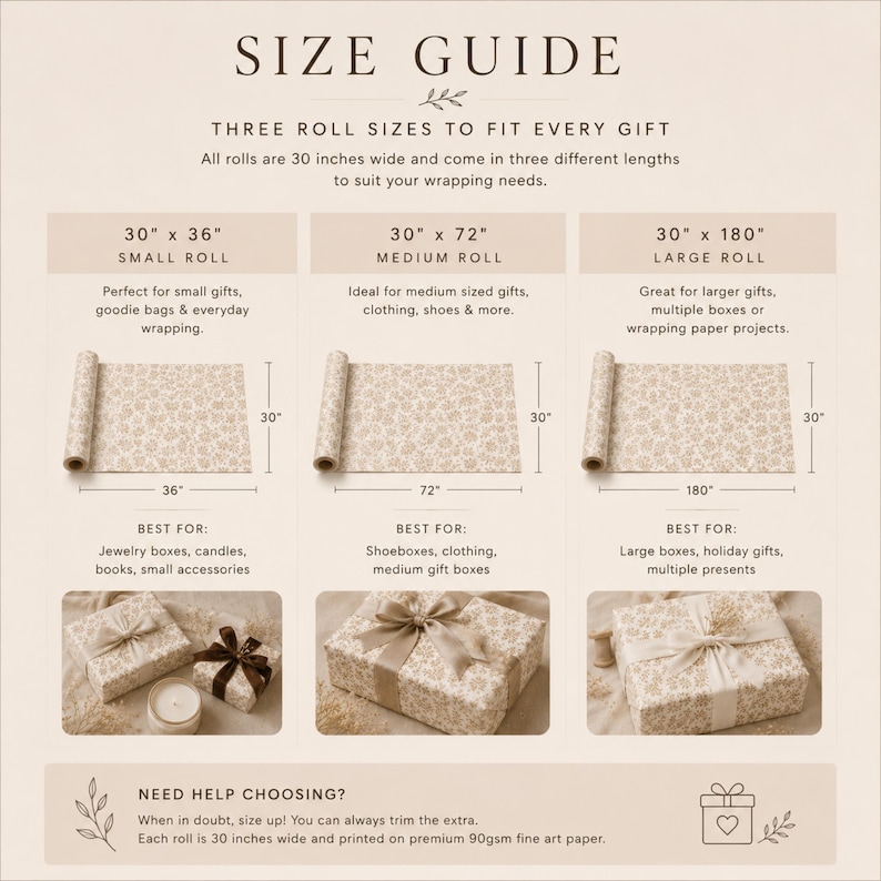 Papel de regalo floral: Papel de regalo de estilo vintage, papel artístico ecológico de 90 g/m². imagen 3
