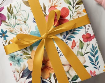 Floral Wrapping Paper Roll, Elegant Gift Wrap