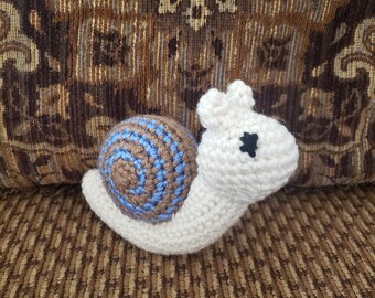 Snail Stuffed Animal Crochet Toy/ Blue And Brown Shell/ Amigurumi Plush Doll/ Handmade Toys/ Gift For Children/Birthday/Baby Shower