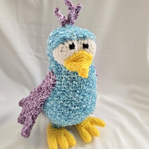 Crochet Blue Bird Stuffed Animal: Handmade Amigurumi Toy, 9-inch