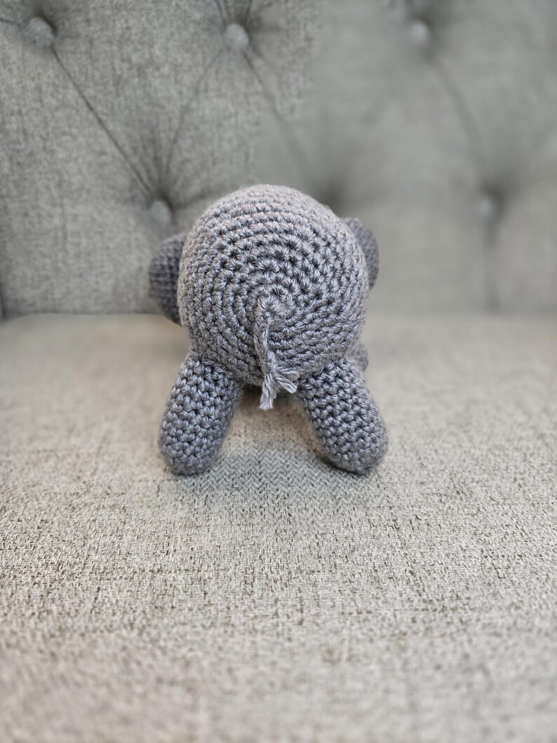 Crochet Elephant Stuffed Animal: Handmade Amigurumi Toy, 9-inch (Long) immagine 5
