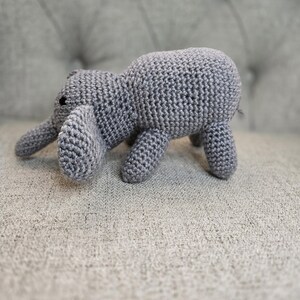 Crochet Elephant Stuffed Animal: Handmade Amigurumi Toy, 9-inch (Long) immagine 6