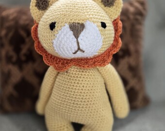Crochet Lion Stuffed Animal: Handmade Amigurumi Plush Toy, 12-inch