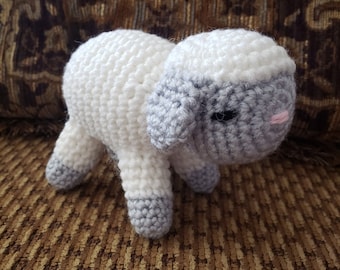 Crochet Sheep Stuffed Animal / Gray And White/ Crochet Doll / Amigurumi Toy/ Handmade Toys/ Gift For Kids/ Plush Farm Animals