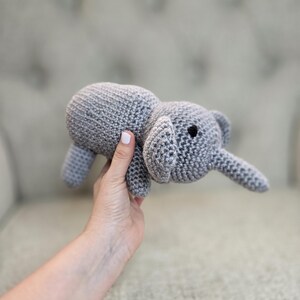 Crochet Elephant Stuffed Animal: Handmade Amigurumi Toy, 9-inch (Long) immagine 2