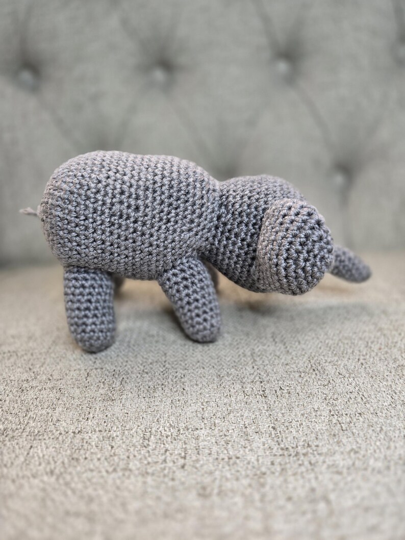 Crochet Elephant Stuffed Animal: Handmade Amigurumi Toy, 9-inch (Long) immagine 4